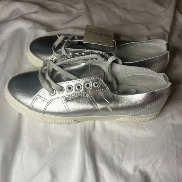 Superga Women's Metallic Silver Sneakers - Picture 3 of 5